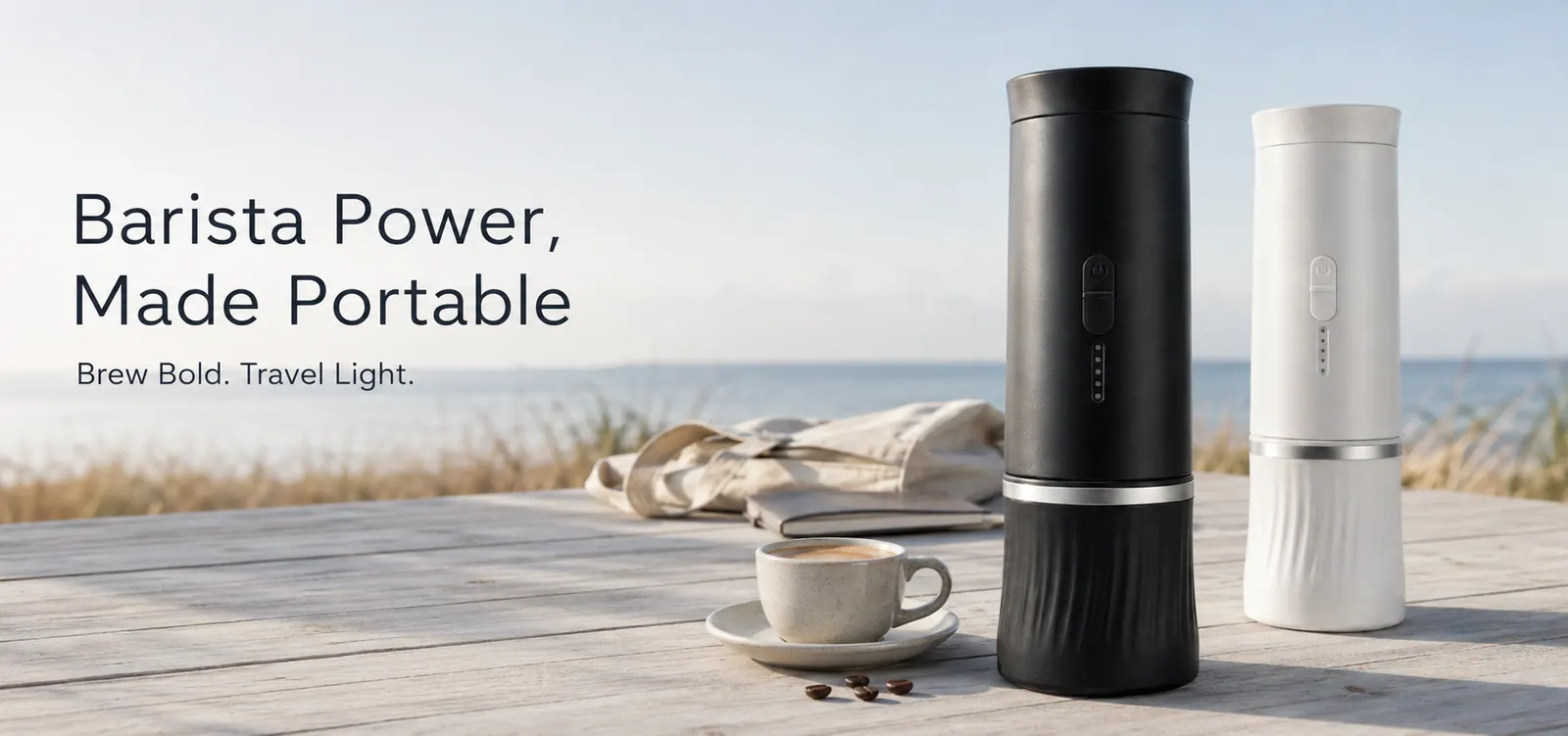 DQ-005 25 Bar Portable Coffee Machine for Capsules and Ground Coffee in official TK Classic product photography