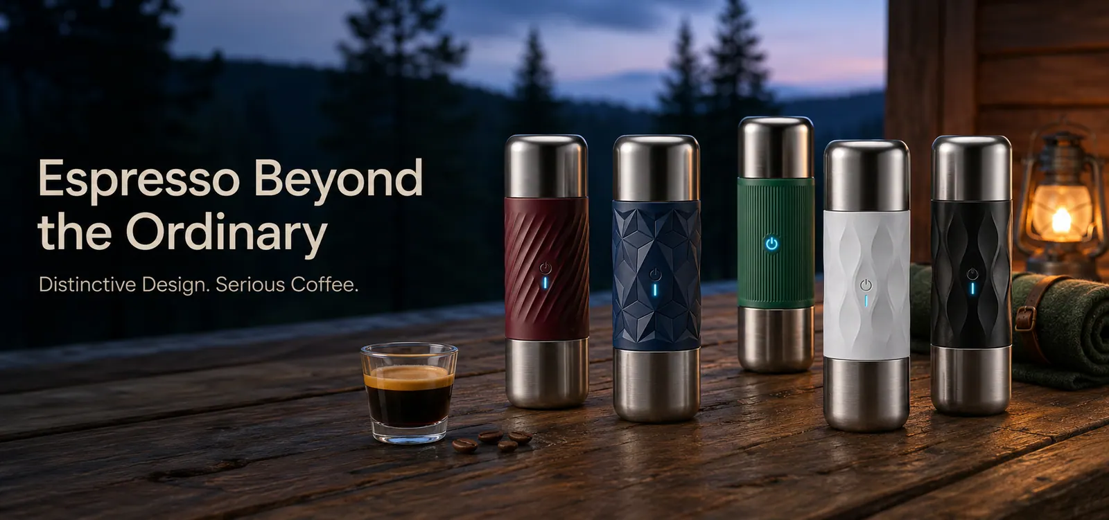 DQ-008 Double-Cup Portable Coffee Maker for Shared Use in official TK Classic product photography